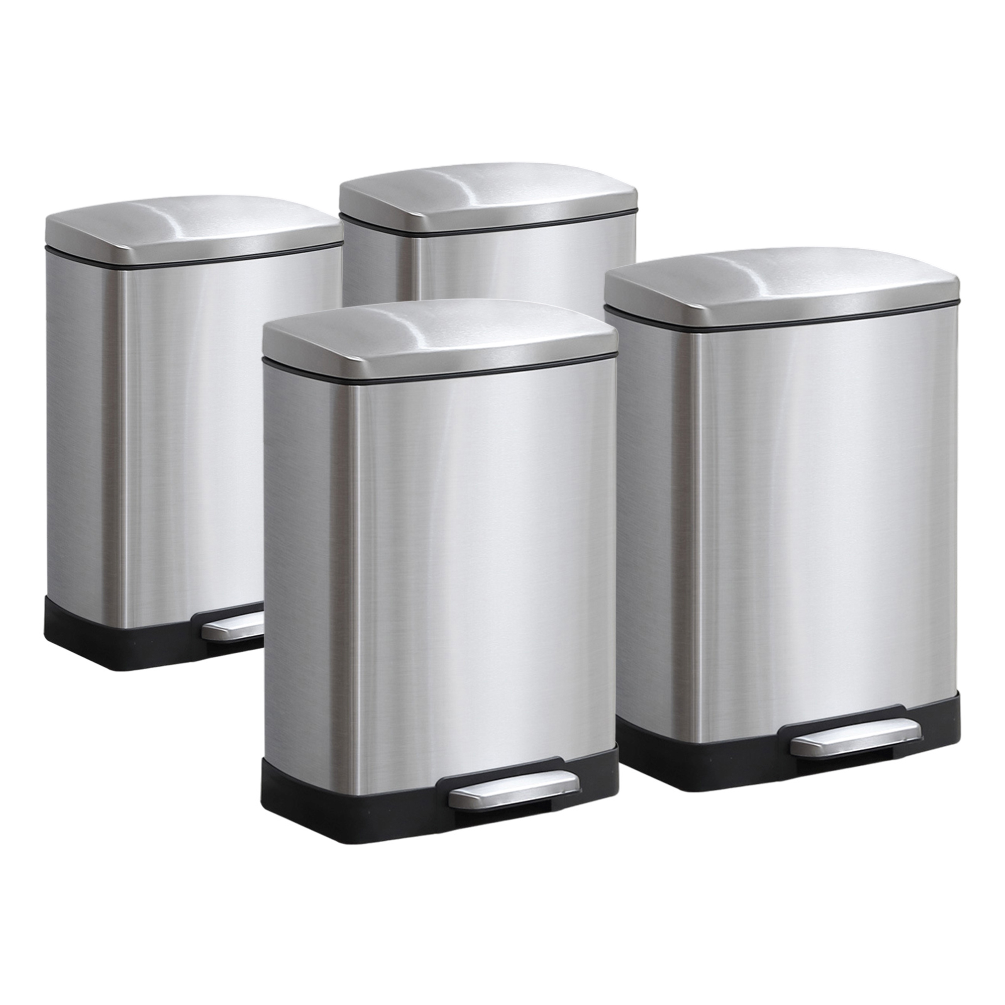 SOGA 4X Foot Pedal Stainless Steel Rubbish Recycling Garbage Waste Trash Bin Rectangular Shape 12L Silver - Kitchen Bins - RubbishBinU12L05X4 1 SOGA 4X Foot Pedal Stainless Steel Rubbish Recycling Garbage Waste Trash Bin Rectangular Shape 12L Silver - AU DEPOT Buy SOGA 4X Foot Pedal Stainless Steel Rubbish Recycling Garbage Waste Trash Bin Rectangular Shape 12L Silver Online - Home & Living - 1 - AU Depot Free Shipping