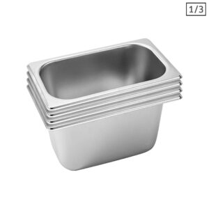 Buy SOGA 4X Gastronorm GN Pan Full Size 1/3 GN Pan 15cm Deep Stainless Steel Tray Online - garden, tools & hardware > other - 1 - AU Depot Free Shipping