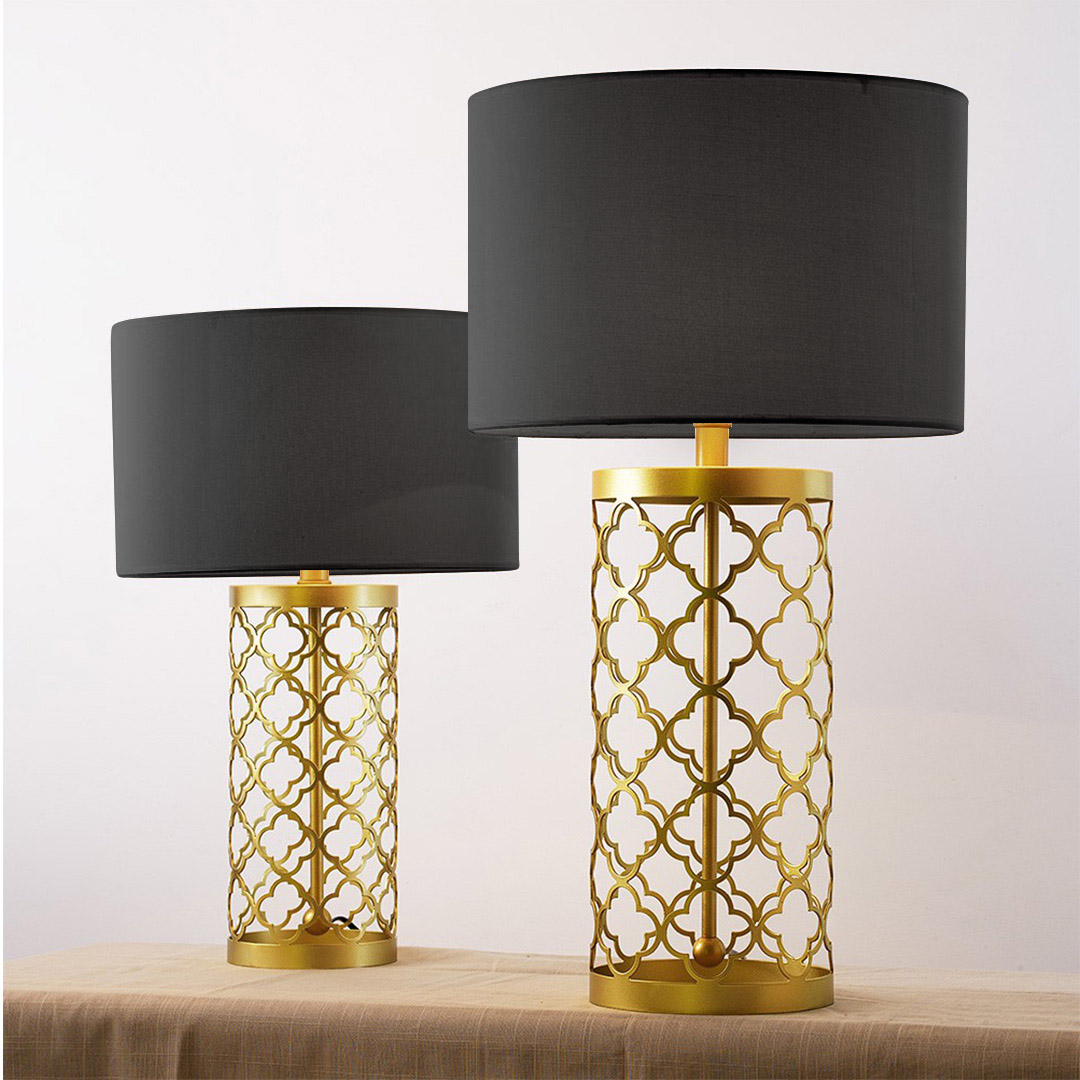 SOGA 4X Golden Hollowed Out Base Table Lamp with Dark Shade - TableLampA65X4 - Home & Living - 4 - AU DEPOT SOGA Buy SOGA 4X Golden Hollowed Out Base Table Lamp with Dark Shade Online - Home & Living - 4 - AU Depot Free Shipping