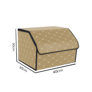 Buy SOGA 4X Leather Car Boot Collapsible Foldable Trunk Cargo Organizer Portable Storage Box Beige/Gold Stitch Medium Online - Garden, Tools & Hardware - 2 - AU Depot Free Shipping