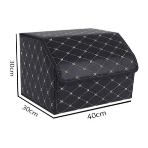 Buy SOGA 4X Leather Car Boot Collapsible Foldable Trunk Cargo Organizer Portable Storage Box Black/Gold Stitch Medium Online - Garden, Tools & Hardware - 2 - AU Depot Free Shipping