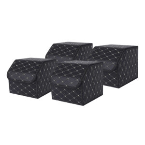 Buy SOGA 4X Leather Car Boot Collapsible Foldable Trunk Cargo Organizer Portable Storage Box Black/Gold Stitch Small Online - Garden, Tools & Hardware - 1 - AU Depot Free Shipping