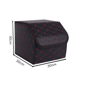 Buy SOGA 4X Leather Car Boot Collapsible Foldable Trunk Cargo Organizer Portable Storage Box Black/Red Stitch Small Online - Garden, Tools & Hardware - 2 - AU Depot Free Shipping
