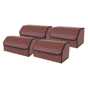 Buy SOGA 4X Leather Car Boot Collapsible Foldable Trunk Cargo Organizer Portable Storage Box Coffee/Gold Stitch Large Online - Garden, Tools & Hardware - 1 - AU Depot Free Shipping