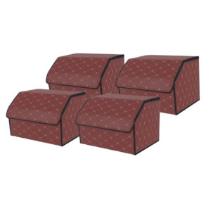 Buy SOGA 4X Leather Car Boot Collapsible Foldable Trunk Cargo Organizer Portable Storage Box Coffee/Gold Stitch Medium Online - Garden, Tools & Hardware - 1 - AU Depot Free Shipping