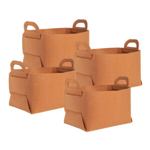 Buy SOGA 4X Medium Coffee Foldable Felt Storage Portable Collapsible Bag Home Office Foldable Organiser with Carry Handles Online - Furniture - 1 - AU Depot Free Shipping