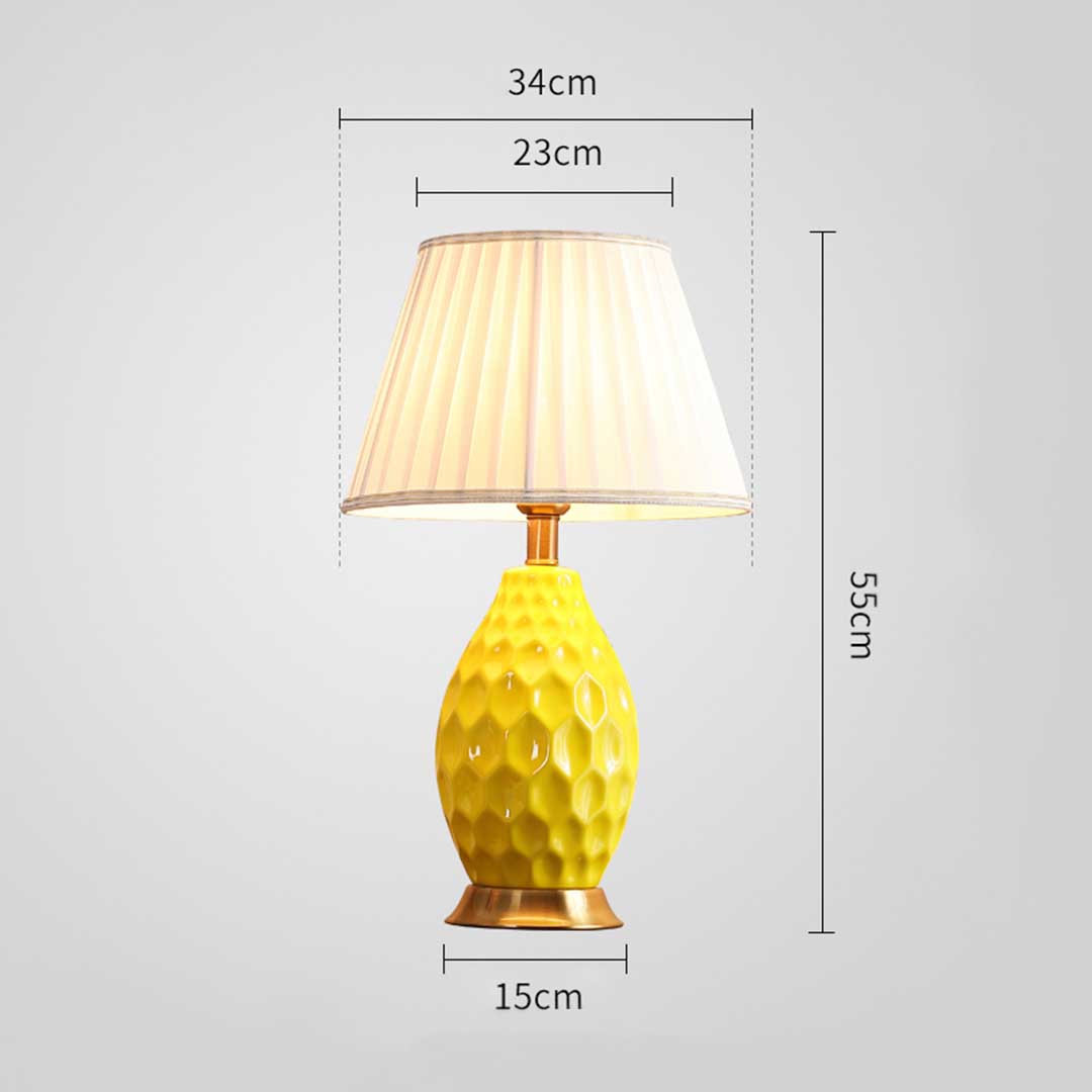 SOGA 4X Textured Ceramic Oval Table Lamp with Gold Metal Base Yellow - TableLamp180YellowX4 - Home & Living - 2 - AU DEPOT SOGA Buy SOGA 4X Textured Ceramic Oval Table Lamp with Gold Metal Base Yellow Online - Home & Living - 2 - AU Depot Free Shipping