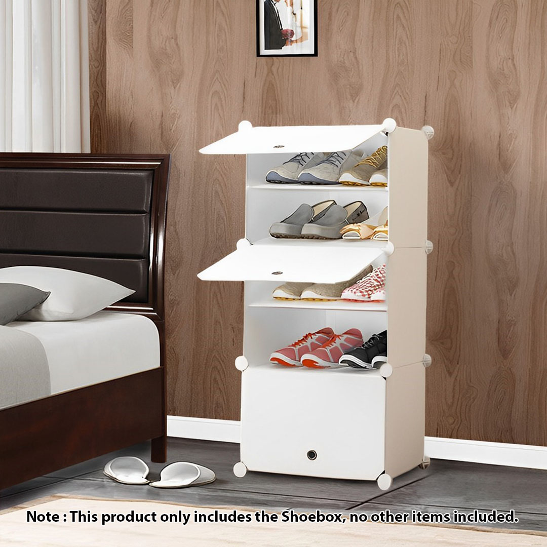 SOGA 5 Tier White Shoe Rack Organizer Sneaker Footwear Storage Stackable Stand Cabinet Portable Wardrobe with Cover - ShoeBox90 - Furniture - 2 - AU DEPOT SOGA Buy SOGA 5 Tier White Shoe Rack Organizer Sneaker Footwear Storage Stackable Stand Cabinet Portable Wardrobe with Cover Online - Furniture - 2 - AU Depot Free Shipping