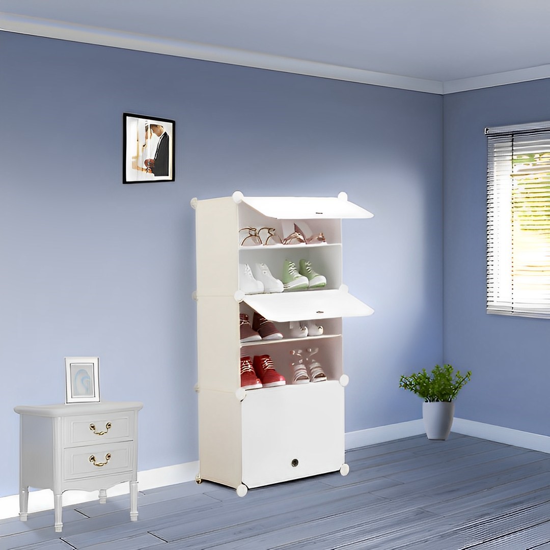 SOGA 5 Tier White Shoe Rack Organizer Sneaker Footwear Storage Stackable Stand Cabinet Portable Wardrobe with Cover - ShoeBox90 - Furniture - 4 - AU DEPOT SOGA Buy SOGA 5 Tier White Shoe Rack Organizer Sneaker Footwear Storage Stackable Stand Cabinet Portable Wardrobe with Cover Online - Furniture - 4 - AU Depot Free Shipping