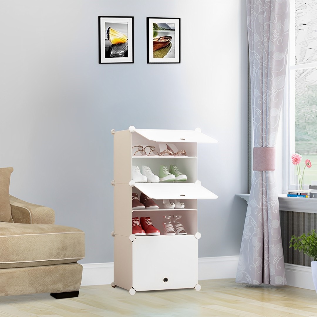 SOGA 5 Tier White Shoe Rack Organizer Sneaker Footwear Storage Stackable Stand Cabinet Portable Wardrobe with Cover - ShoeBox90 - Furniture - 5 - AU DEPOT SOGA Buy SOGA 5 Tier White Shoe Rack Organizer Sneaker Footwear Storage Stackable Stand Cabinet Portable Wardrobe with Cover Online - Furniture - 5 - AU Depot Free Shipping