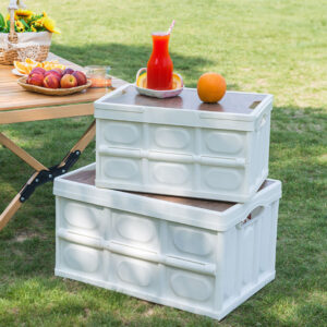 Buy SOGA 52.5x35.5cm 55L White Car & Camping Foldable Storage Box Crate Stackable Container No Handle Online - Furniture - 2 - AU Depot Free Shipping