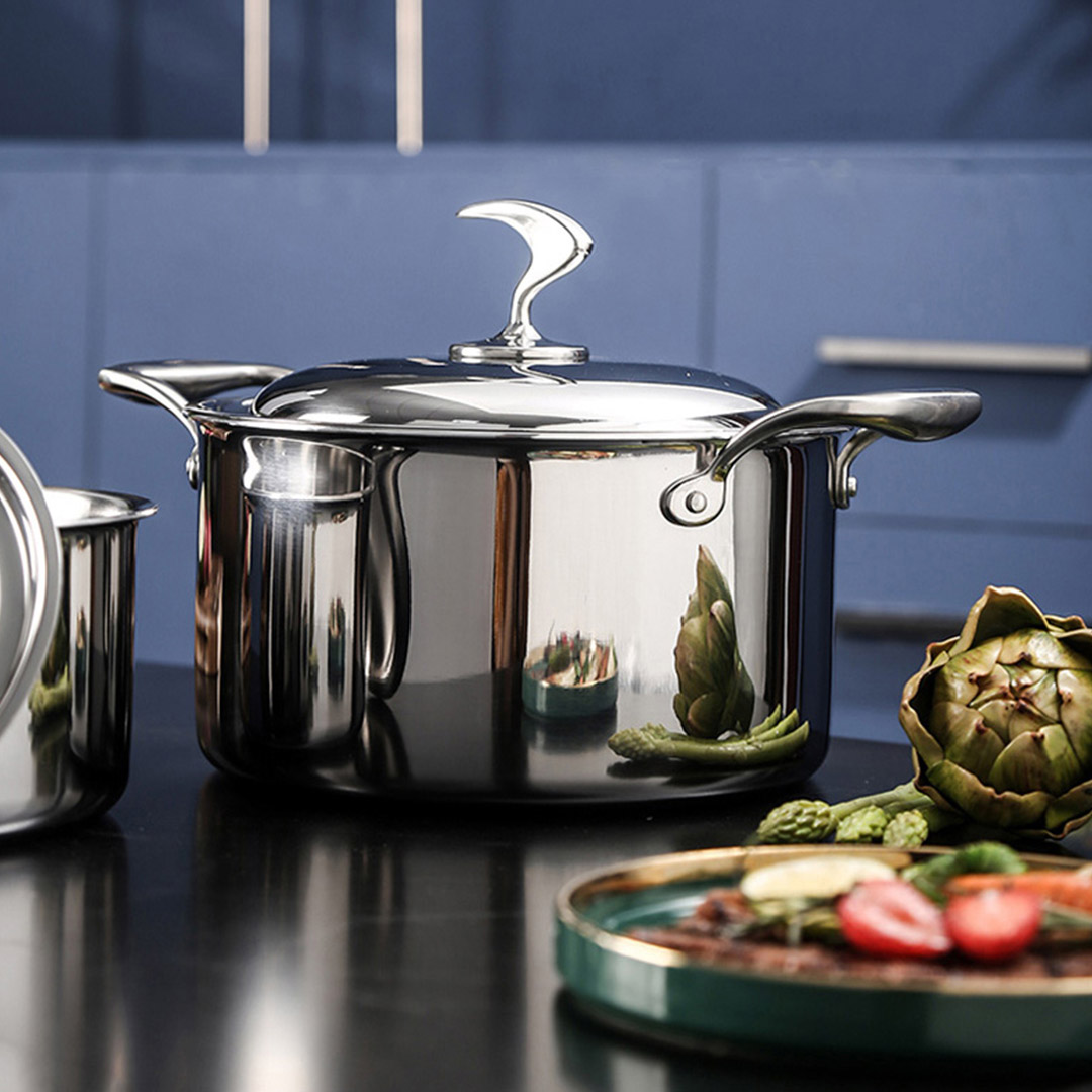 SOGA 6 Piece Cookware Set 18/10 Stainless Steel 3-Ply Frying Pan, Milk, and Soup Pot with Lid - SSPanPotSet - Home & Living - 5 - AU DEPOT SOGA Buy SOGA 6 Piece Cookware Set 18/10 Stainless Steel 3-Ply Frying Pan, Milk, and Soup Pot with Lid Online - Home & Living - 5 - AU Depot Free Shipping