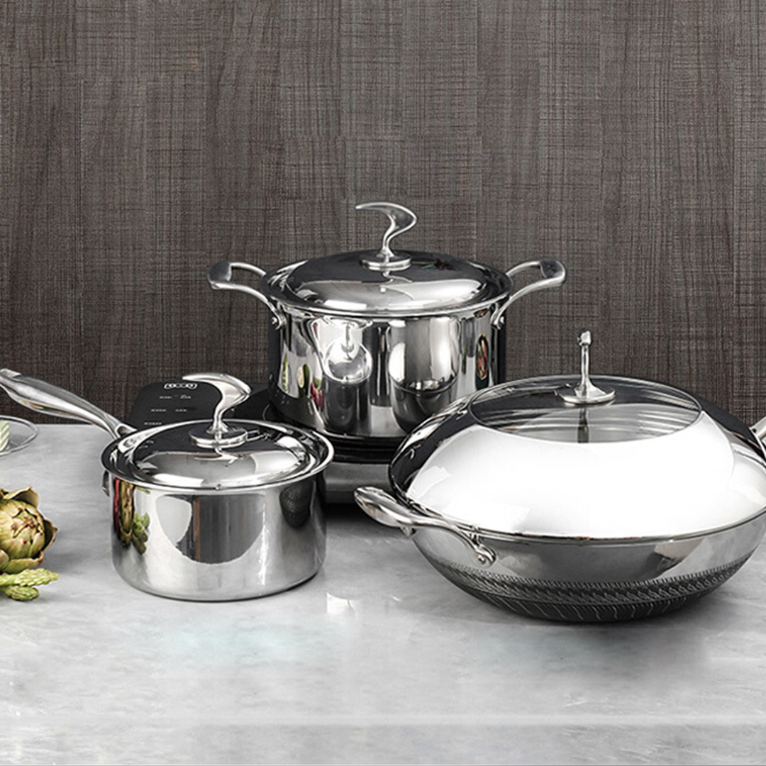 SOGA 6 Piece Cookware Set 18/10 Stainless Steel 3-Ply Frying Pan, Milk, and Soup Pot with Lid - SSPanPotSet - Home & Living - 7 - AU DEPOT SOGA Buy SOGA 6 Piece Cookware Set 18/10 Stainless Steel 3-Ply Frying Pan, Milk, and Soup Pot with Lid Online - Home & Living - 7 - AU Depot Free Shipping
