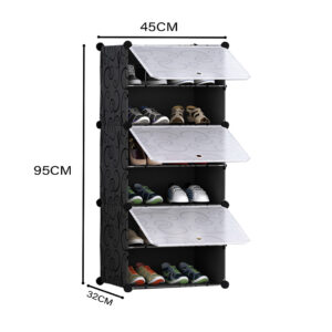 Buy SOGA 6 Tier Shoe Rack Organizer Sneaker Footwear Storage Stackable Stand Cabinet Portable Wardrobe with Cover Online - Furniture - 2 - AU Depot Free Shipping