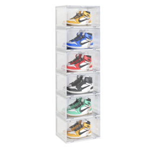 Buy SOGA 6 Tier Transparent Portable Shoe Organiser Sneaker Footwear Folding Plastic Bin Stackable Storage Box with Magnetic Door Online - Furniture - 1 - AU Depot Free Shipping