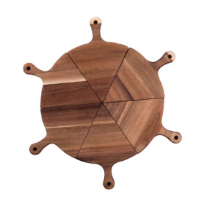 Buy SOGA 6 pcs Brown Round Divisible Wood Pizza Server Food Plate Board Pizza Paddle Cutting Board Home Decor Online - Kitchenware - 1 - AU Depot Free Shipping
