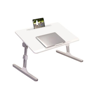 Buy SOGA 60X40cm White Small Laptop Bed Portable Foldable Study Table Adjustable Online - Desks & Computer Tables - 1 - AU Depot Free Shipping