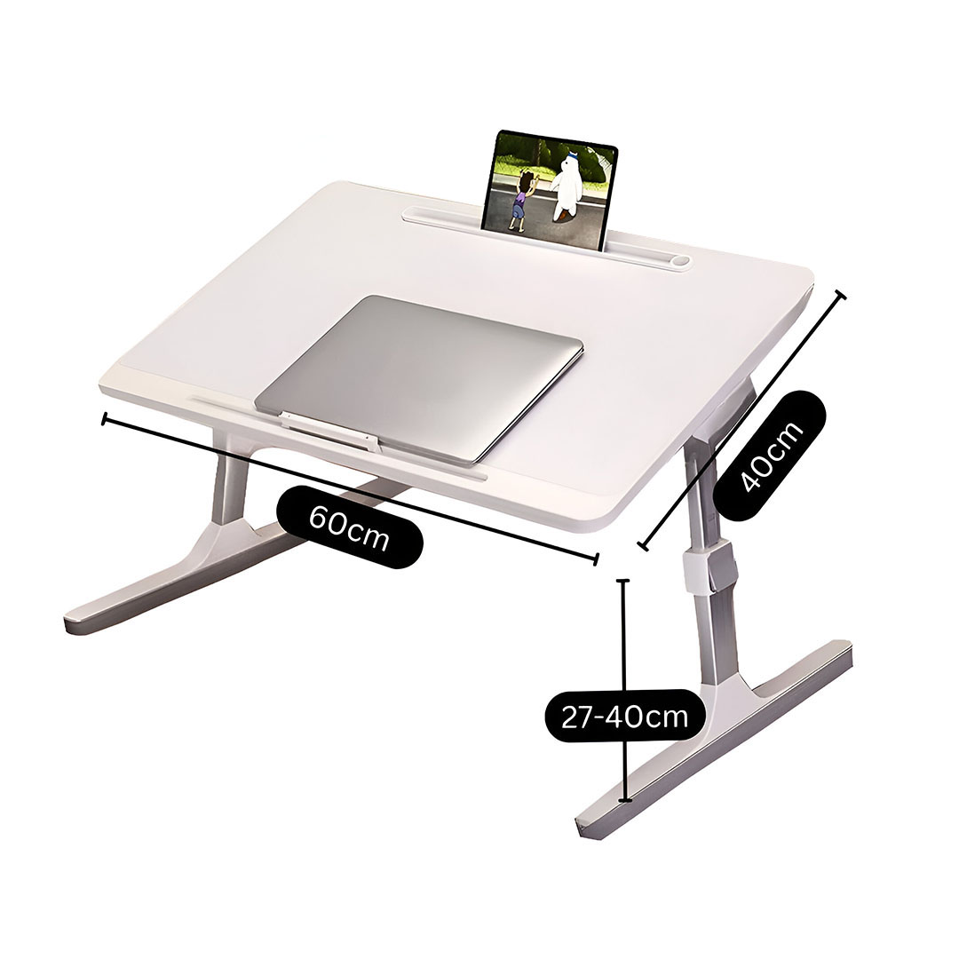 SOGA 60X40cm White Small Laptop Bed Portable Foldable Study Table Adjustable - BedTableA9 - Desks & Computer Tables - 6 - AU DEPOT SOGA Buy SOGA 60X40cm White Small Laptop Bed Portable Foldable Study Table Adjustable Online - Desks & Computer Tables - 6 - AU Depot Free Shipping
