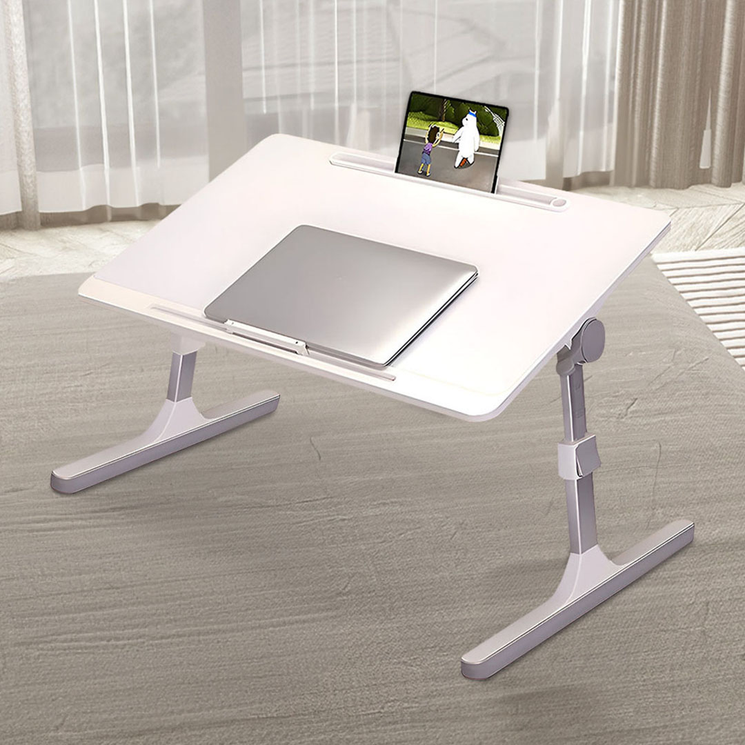 SOGA 60X40cm White Small Laptop Bed Portable Foldable Study Table Adjustable - BedTableA9X2 - Desks & Computer Tables - 4 - AU DEPOT SOGA Buy SOGA 60X40cm White Small Laptop Bed Portable Foldable Study Table Adjustable Online - Desks & Computer Tables - 4 - AU Depot Free Shipping