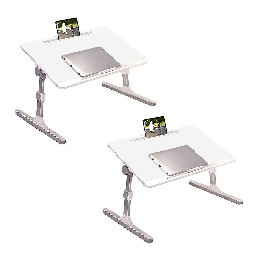 SOGA 60X40cm White Small Laptop Bed Portable Foldable Study Table Adjustable - - BedTableA9X2 1 SOGA 60X40cm White Small Laptop Bed Portable Foldable Study Table Adjustable - AU DEPOT Buy SOGA 60X40cm White Small Laptop Bed Portable Foldable Study Table Adjustable Online - Desks & Computer Tables - 1 - AU Depot Free Shipping