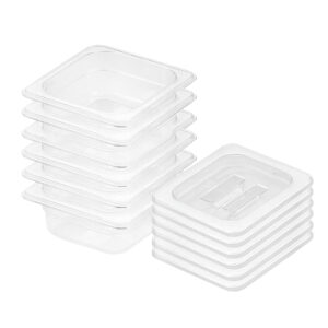 Buy SOGA 65mm Clear Gastronorm GN Pan 1/6 Food Tray Storage Bundle of 6 with Lid Online - Home & Living - 1 - AU Depot Free Shipping