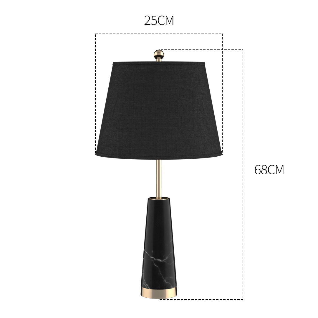SOGA 68cm Black Marble Bedside Desk Table Lamp Living Room Shade with Cone Shape Base - TableLampG68 - Home & Living - 2 - AU DEPOT SOGA Buy SOGA 68cm Black Marble Bedside Desk Table Lamp Living Room Shade with Cone Shape Base Online - Home & Living - 2 - AU Depot Free Shipping