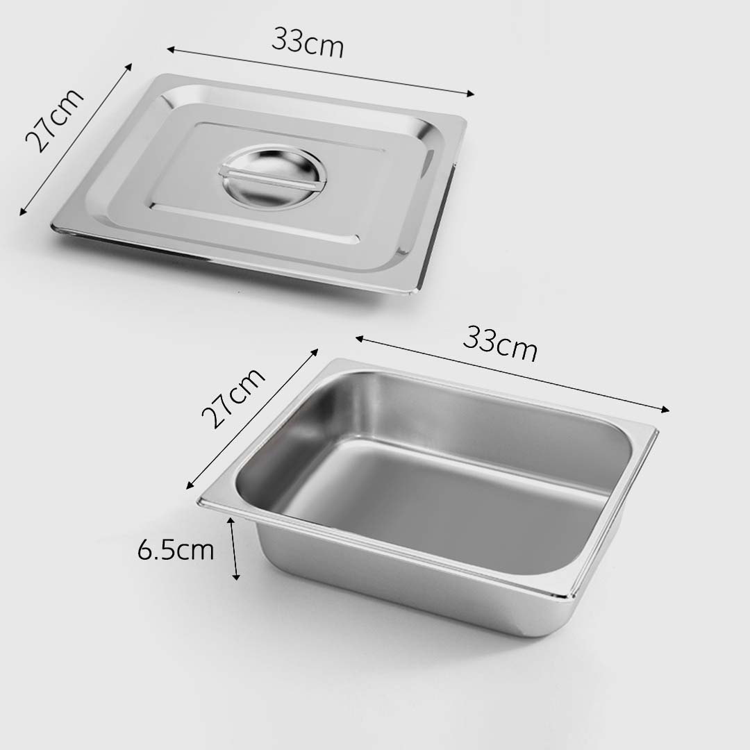 SOGA 6X Gastronorm GN Pan Full Size 1/2 GN Pan 6.5cm Deep Stainless Steel Tray With Lid - GP5409wLidX6 - Home & Living - 2 - AU DEPOT SOGA Buy SOGA 6X Gastronorm GN Pan Full Size 1/2 GN Pan 6.5cm Deep Stainless Steel Tray With Lid Online - Home & Living - 2 - AU Depot Free Shipping