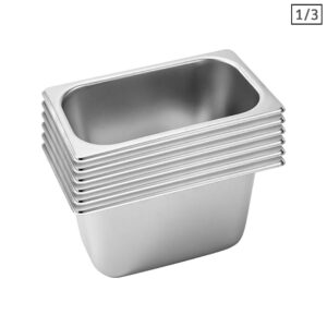 Buy SOGA 6X Gastronorm GN Pan Full Size 1/3 GN Pan 15cm Deep Stainless Steel Tray Online - garden, tools & hardware > other - 1 - AU Depot Free Shipping