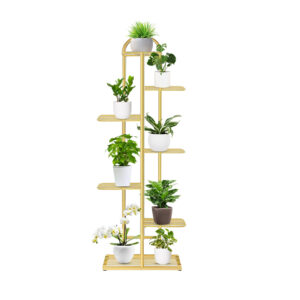 SOGA 7 Tier 8 Pots Gold Metal Plant Stand Flowerpot Display Shelf Rack Indoor Home Office Decor FPotH15 AU Depot Free Shipping SOGA 7 Tier 8 Pots Gold Metal Plant Stand Flowerpot Display Shelf Rack Indoor Home Office Decor - AU DEPOT