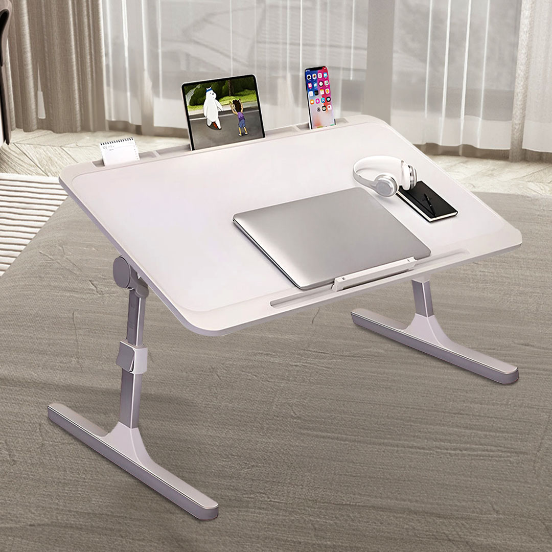 SOGA 70X45cm White Small Laptop Bed Portable Foldable Study Table Adjustable - BedTableA14 - Desks & Computer Tables - 3 - AU DEPOT SOGA Buy SOGA 70X45cm White Small Laptop Bed Portable Foldable Study Table Adjustable Online - Desks & Computer Tables - 3 - AU Depot Free Shipping