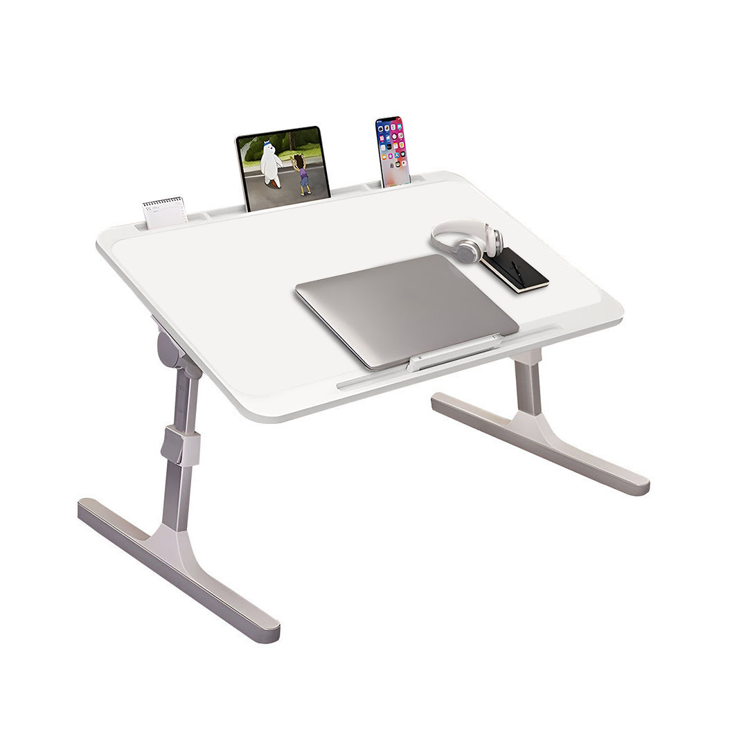 SOGA 70X45cm White Small Laptop Bed Portable Foldable Study Table Adjustable - - BedTableA14 1 SOGA 70X45cm White Small Laptop Bed Portable Foldable Study Table Adjustable - AU DEPOT Buy SOGA 70X45cm White Small Laptop Bed Portable Foldable Study Table Adjustable Online - Desks & Computer Tables - 1 - AU Depot Free Shipping
