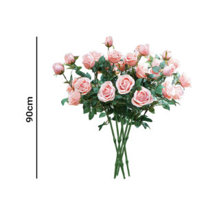 Buy SOGA 8 Bunch Artificial Silk Rose 5 Heads Flower Fake Bridal Bouquet Table Decor Light Pink Online - Home & Living - 2 - AU Depot Free Shipping