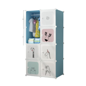 Buy SOGA 8 Cubes Blue Portable Wardrobe Divide-Grid Modular Storage Organiser Foldable Closet Online - Home & Living - 1 - AU Depot Free Shipping