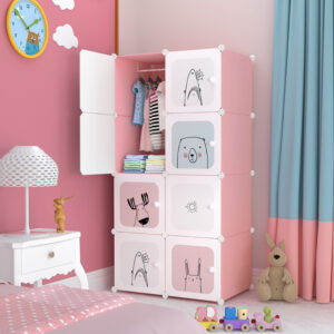 Buy SOGA 8 Cubes Pink Portable Wardrobe Divide-Grid Modular Storage Organiser Foldable Closet Online - Home & Living - 2 - AU Depot Free Shipping