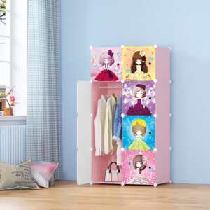 Buy SOGA 8 Cubes Princess Design Portable Wardrobe Divide-Grid Modular Storage Organiser Foldable Closet Online - Home & Living - 2 - AU Depot Free Shipping