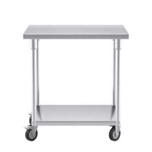 Buy SOGA 80cm Commercial Catering Kitchen Stainless Steel Prep Work Bench Table with Wheels Online - furniture > kitchen & dining room furniture > buffets, sideboards & kitchen islands - 2 - AU Depot Free Shipping