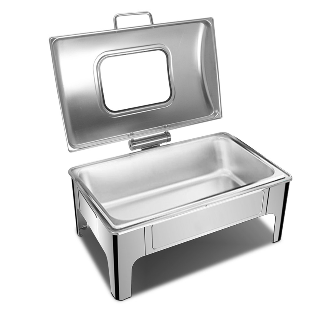 SOGA 9L Rectangular Stainless Steel Soup Warmer Roll Top Chafer Chafing Dish Set with Glass Visual Window Lid - ChafingDish0323 - Furniture - 3 - AU DEPOT SOGA Buy SOGA 9L Rectangular Stainless Steel Soup Warmer Roll Top Chafer Chafing Dish Set with Glass Visual Window Lid Online - Furniture - 3 - AU Depot Free Shipping