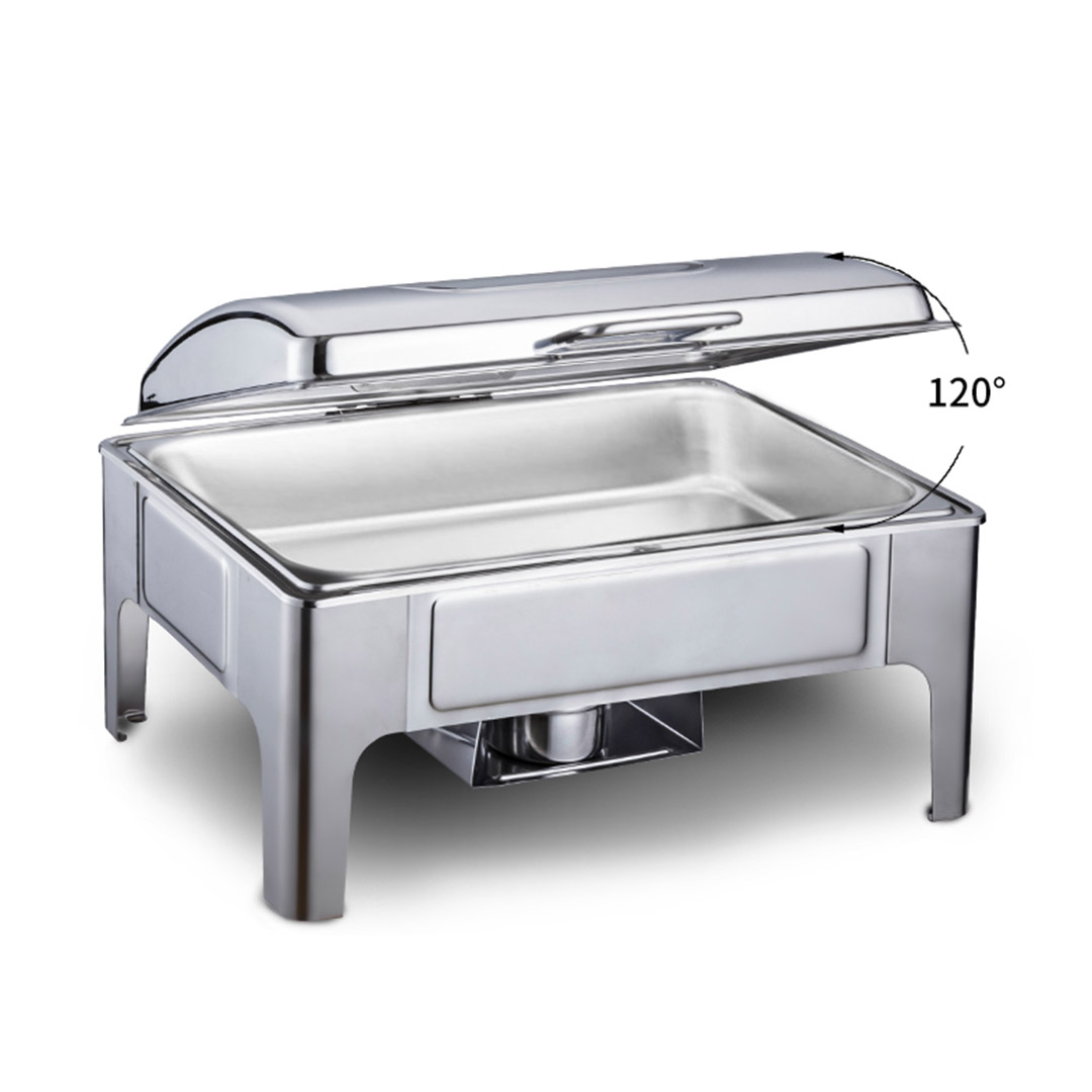 SOGA 9L Rectangular Stainless Steel Soup Warmer Roll Top Chafer Chafing Dish Set with Glass Visual Window Lid - ChafingDish0323 - Furniture - 4 - AU DEPOT SOGA Buy SOGA 9L Rectangular Stainless Steel Soup Warmer Roll Top Chafer Chafing Dish Set with Glass Visual Window Lid Online - Furniture - 4 - AU Depot Free Shipping