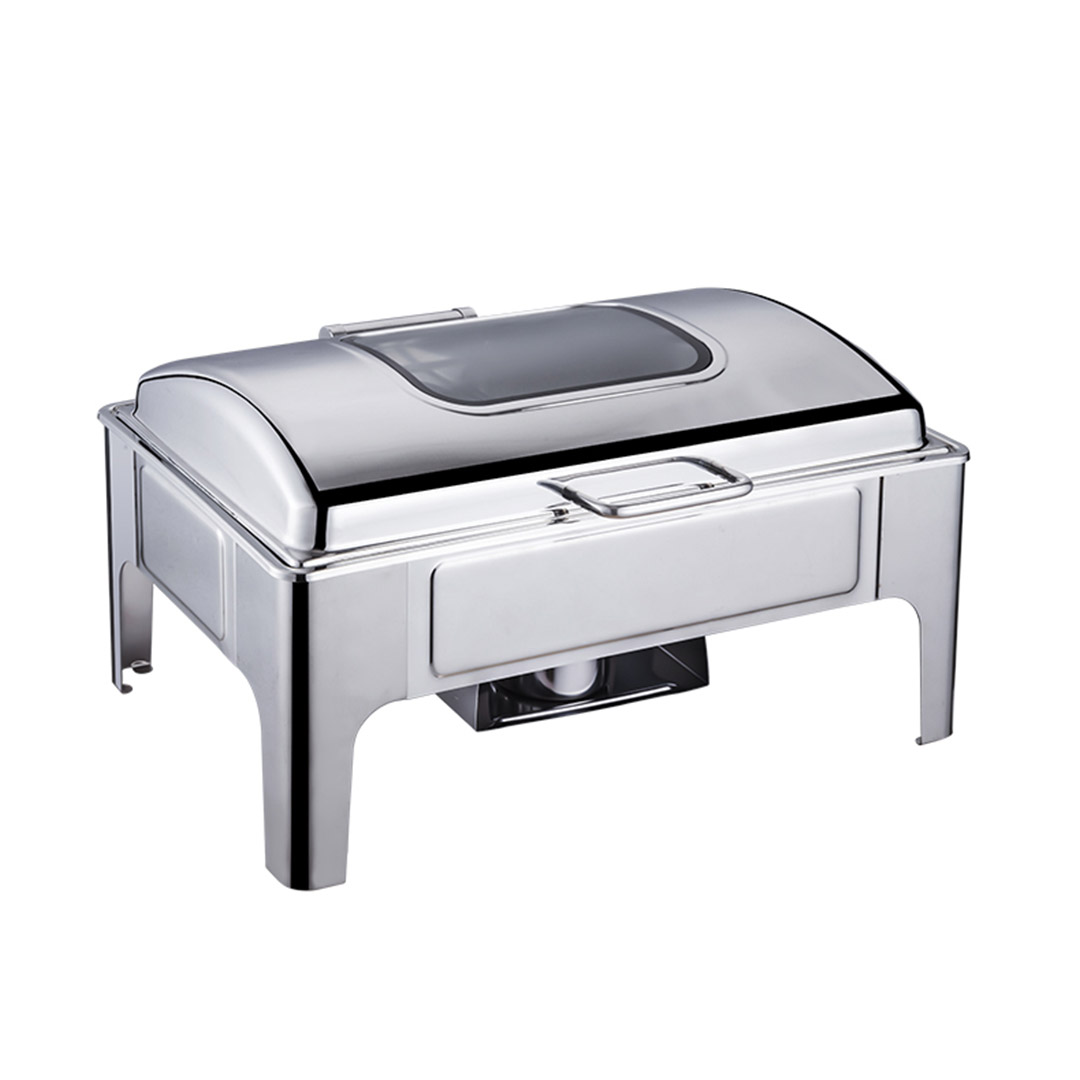 SOGA 9L Rectangular Stainless Steel Soup Warmer Roll Top Chafer Chafing Dish Set with Glass Visual Window Lid - ChafingDish0323 - Furniture - 5 - AU DEPOT SOGA Buy SOGA 9L Rectangular Stainless Steel Soup Warmer Roll Top Chafer Chafing Dish Set with Glass Visual Window Lid Online - Furniture - 5 - AU Depot Free Shipping