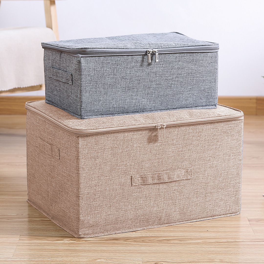 SOGA Beige Large Portable Double Zipper Storage Box Moisture Proof Clothes Basket Foldable Home Organiser - SBox024 - Furniture - 4 - AU DEPOT SOGA Buy SOGA Beige Large Portable Double Zipper Storage Box Moisture Proof Clothes Basket Foldable Home Organiser Online - Furniture - 4 - AU Depot Free Shipping