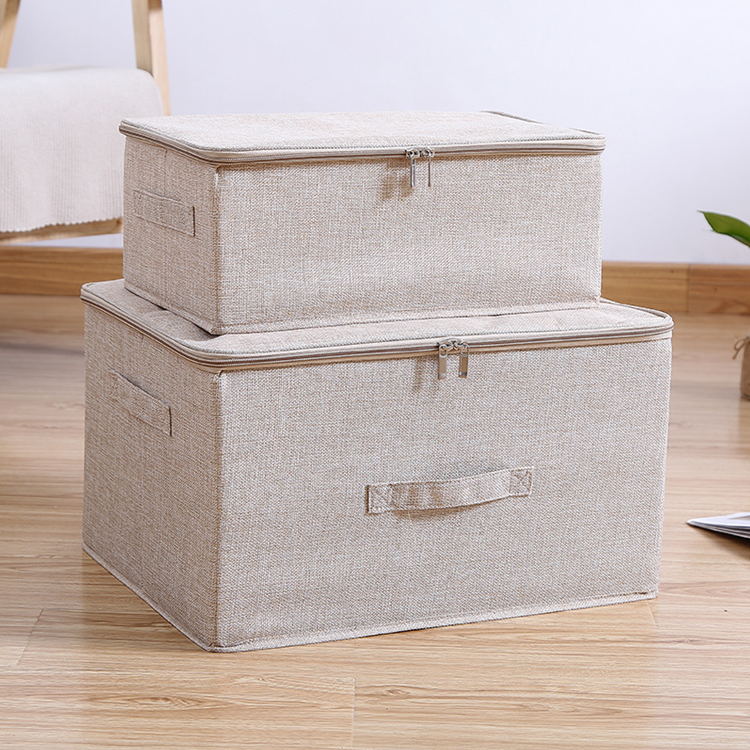 SOGA Beige Large Portable Double Zipper Storage Box Moisture Proof Clothes Basket Foldable Home Organiser - SBox024 - Furniture - 7 - AU DEPOT SOGA Buy SOGA Beige Large Portable Double Zipper Storage Box Moisture Proof Clothes Basket Foldable Home Organiser Online - Furniture - 7 - AU Depot Free Shipping