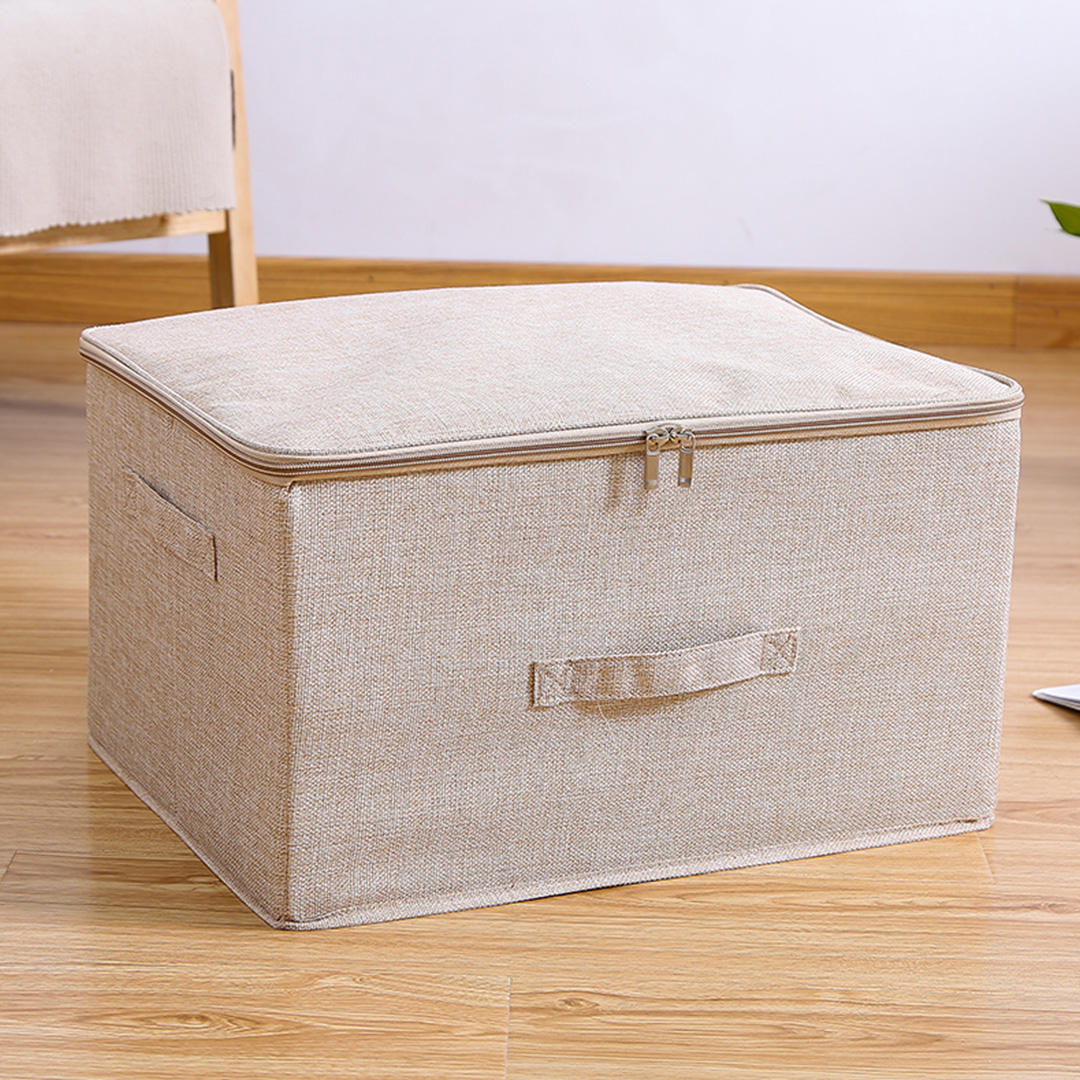 SOGA Beige Large Portable Double Zipper Storage Box Moisture Proof Clothes Basket Foldable Home Organiser - SBox024 - Furniture - 8 - AU DEPOT SOGA Buy SOGA Beige Large Portable Double Zipper Storage Box Moisture Proof Clothes Basket Foldable Home Organiser Online - Furniture - 8 - AU Depot Free Shipping