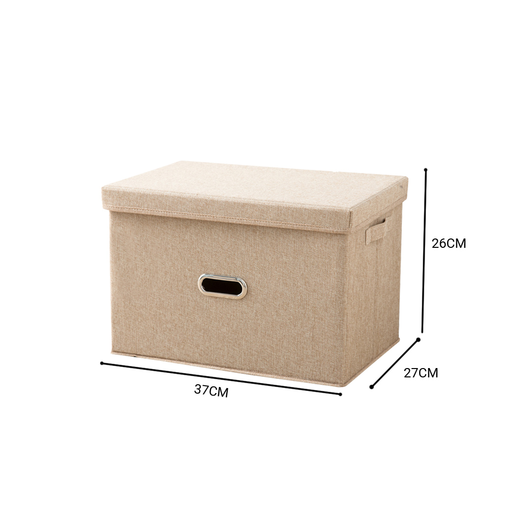 SOGA Beige Medium Foldable Canvas Storage Box Cube Clothes Basket Organiser Home Decorative Box - SBox006 - Furniture - 6 - AU DEPOT SOGA Buy SOGA Beige Medium Foldable Canvas Storage Box Cube Clothes Basket Organiser Home Decorative Box Online - Furniture - 6 - AU Depot Free Shipping