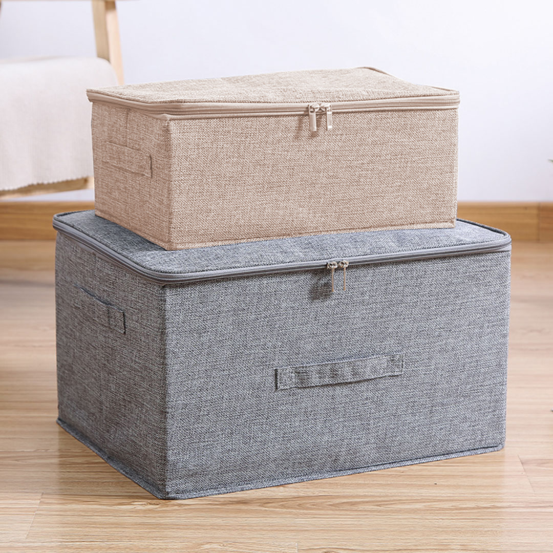 SOGA Beige Small Portable Double Zipper Storage Box Moisture Proof Clothes Basket Foldable Home Organiser - SBox023 - Furniture - 8 - AU DEPOT SOGA Buy SOGA Beige Small Portable Double Zipper Storage Box Moisture Proof Clothes Basket Foldable Home Organiser Online - Furniture - 8 - AU Depot Free Shipping