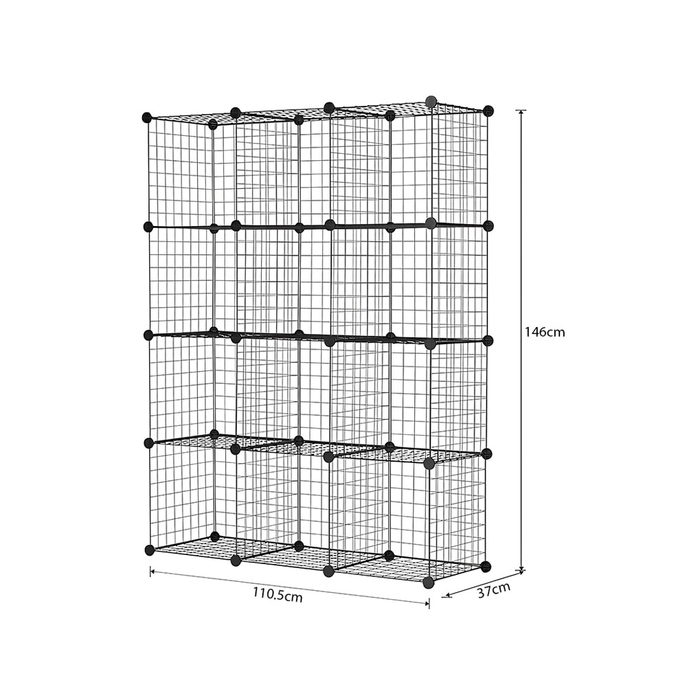 SOGA Black Portable 12-Cube Storage Organiser Foldable DIY Modular Grid Space Saving Shelf - NetBox3010 - Furniture - 5 - AU DEPOT SOGA Buy SOGA Black Portable 12-Cube Storage Organiser Foldable DIY Modular Grid Space Saving Shelf Online - Furniture - 5 - AU Depot Free Shipping