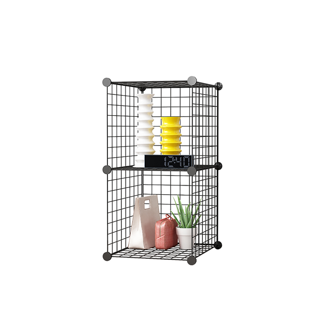 SOGA Black Portable 2 Tier Cube Storage Organiser Foldable DIY Modular Grid Space Saving Shelf - - NetBox1002 1 SOGA Black Portable 2 Tier Cube Storage Organiser Foldable DIY Modular Grid Space Saving Shelf - AU DEPOT Buy SOGA Black Portable 2 Tier Cube Storage Organiser Foldable DIY Modular Grid Space Saving Shelf Online - Furniture - 1 - AU Depot Free Shipping