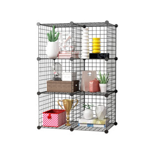 Buy SOGA Black Portable 6-Cube Storage Organiser Foldable DIY Modular Grid Space Saving Shelf Online - Furniture - 1 - AU Depot Free Shipping