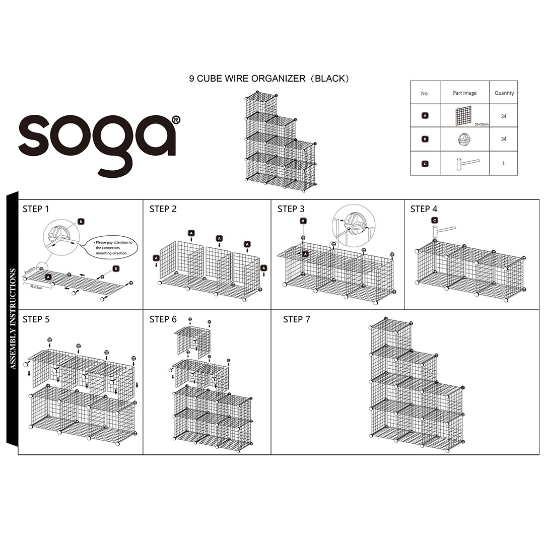 SOGA Black Portable 9-Cube 3 Column Storage Organiser Foldable DIY Modular Grid Space Saving Shelf - NetBox3011 - Furniture - 10 - AU DEPOT SOGA Buy SOGA Black Portable 9-Cube 3 Column Storage Organiser Foldable DIY Modular Grid Space Saving Shelf Online - Furniture - 10 - AU Depot Free Shipping