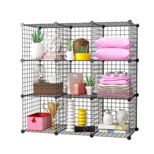 Buy SOGA Black Portable 9-Cube Storage Organiser Foldable DIY Modular Grid Space Saving Shelf Online - Furniture - 1 - AU Depot Free Shipping