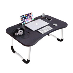 Buy SOGA Black Portable Bed Table Adjustable Foldable Bed Sofa Study Table Laptop Mini Desk with Notebook Stand Cup Slot Home Decor Online - Desks and Computer Tables - 1 - AU Depot Free Shipping